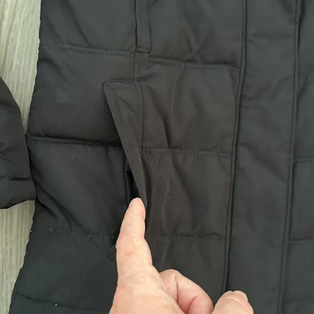 SUPER WARM LONG BLACK KIDS COAT FROM GAP SIZE LARGE EUC